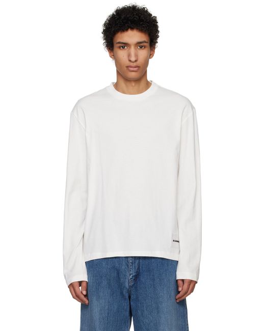 Jil Sander White Three-Pack Long-Sleeved T-Shirts for men