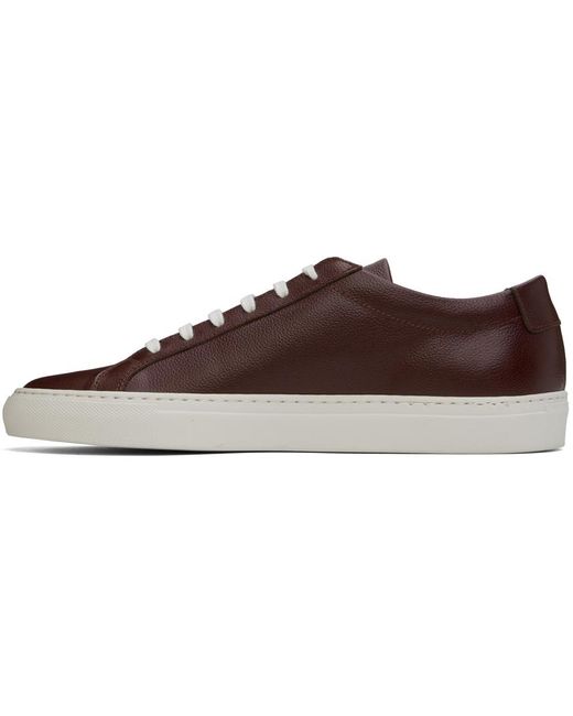 Common Projects Black Burgundy Achilles Contrast Bumpy Sneakers for men