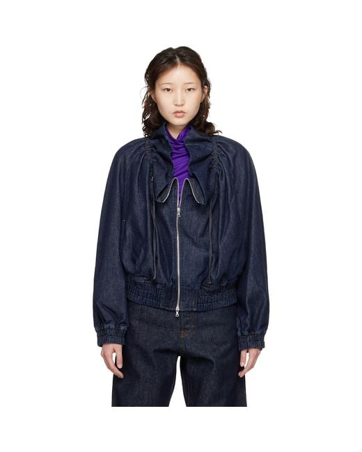 Dries Van Noten Blue Cocoon Denim Jacket
