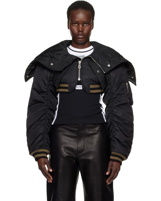 Jean Paul Gaultier Black 'The Quilted Cropped' Bomber Jacket