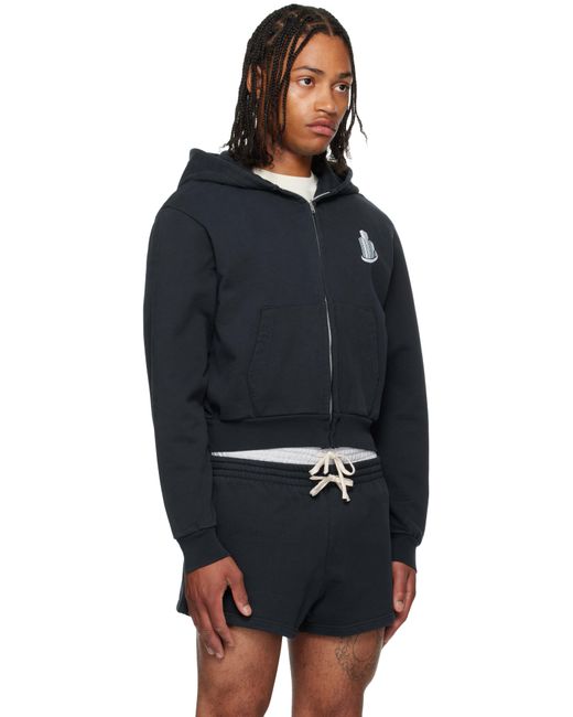 Pull À Capuche Bleu Marine À Logo De Bâtiment Exclusif À Ssense Abra pour homme en coloris Black