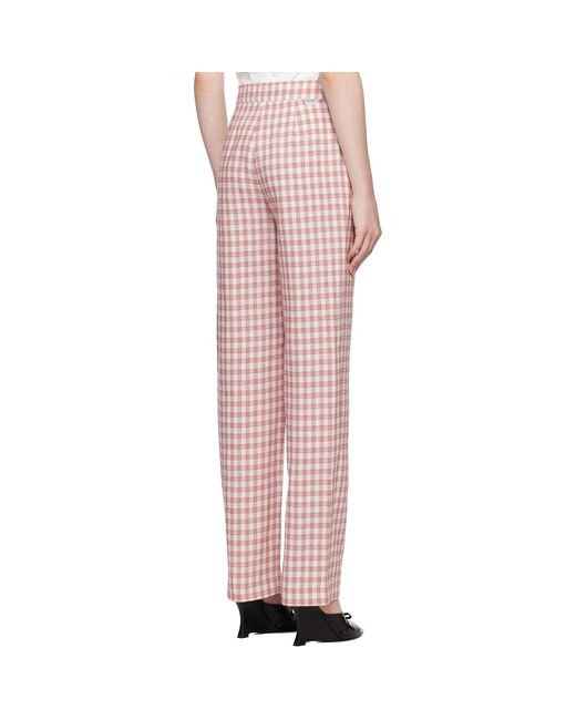 Moschino Pink Viscose-Linen Check Trousers