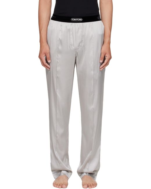 Tom Ford Men's Black Stretch Silk Satin Pajama Pants
