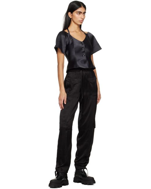Ganni Black Relaxed Fit Trousers