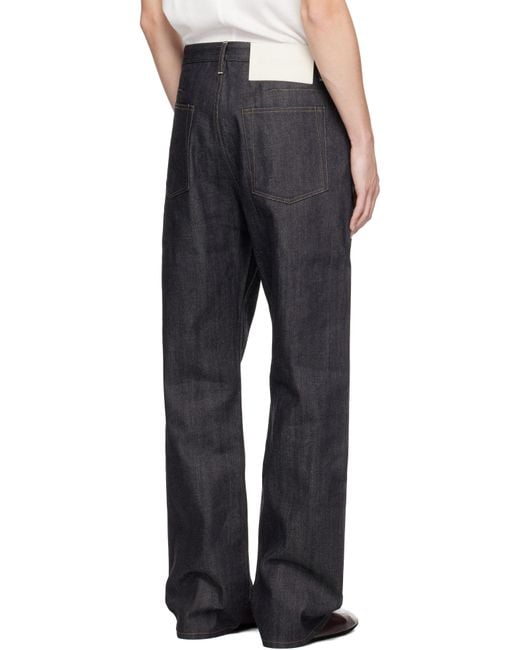 メンズ Jil Sander ネイビー ルーズジーンズ Black