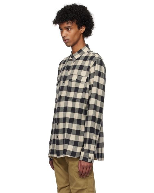 RRL Multicolor Off- Buffalo Check Twill Work Shirt for men