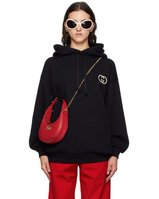 Gucci Black Embroidered Hoodie