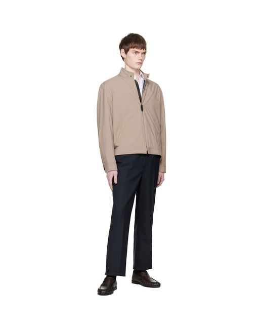 Brioni Black Standing Collar Jacket for men