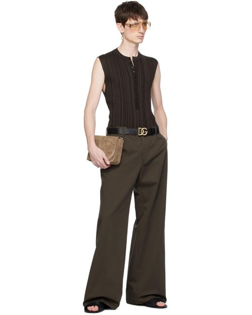 Dolce & Gabbana Black Dolce&gabbana Brown Tailored Trousers for men