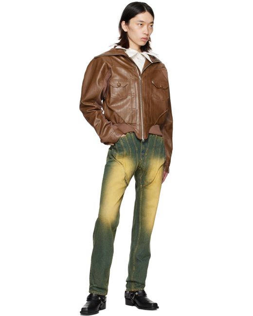 Jean Bleu À Panneaux De Style Corset Exclusif À Ssense JUNTAE KIM pour homme en coloris Green