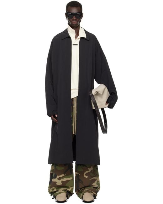 Fear Of God Black Recycled Nylon Trench Coat for men