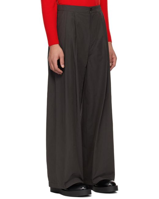 Amomento Black Wide Trousers for men