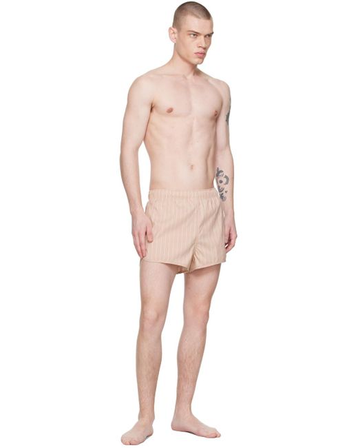 Filippa K Pink Striped Swim Shorts for men