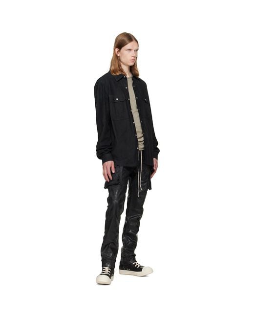 Rick Owens Black Tower Megacrust Mastodon Cut Cargo Pants for men