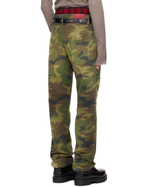 424 Green Camouflage Trousers for men