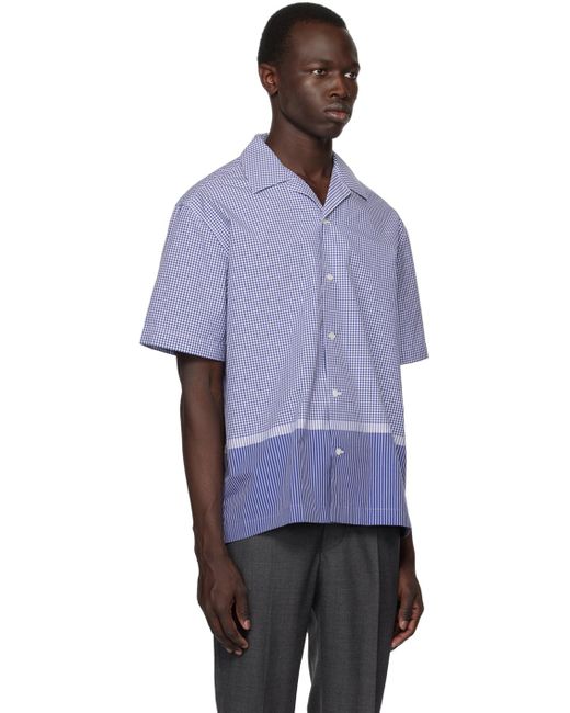 Dunhill Purple Blue & White Check Shirt for men