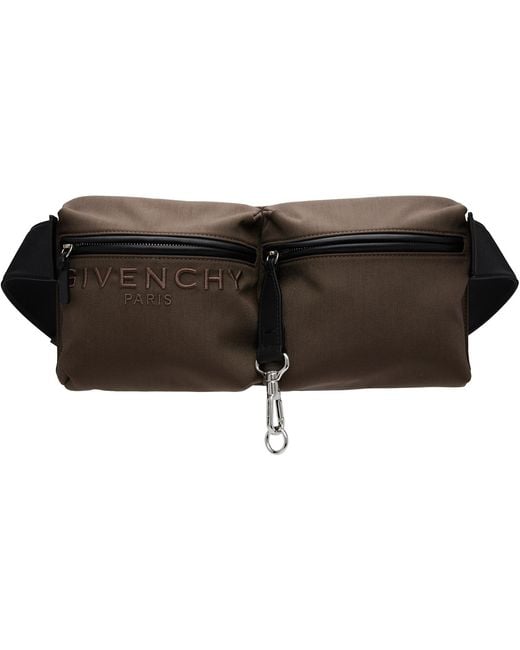 Givenchy Black Cargo Canvas Belt Bag for men