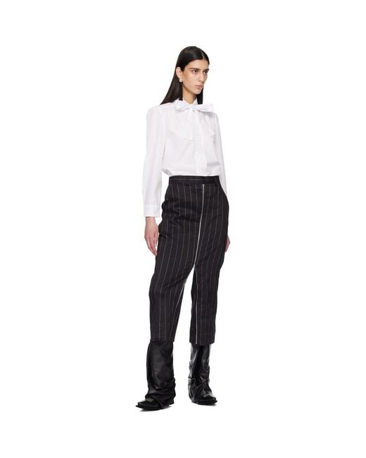 R13 Black Front Zip Trousers
