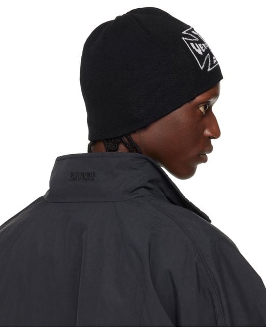 Vetements Biker Cross Logo Beanie in Black for Men | Lyst UK