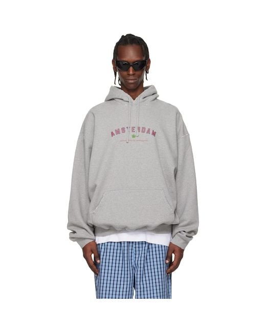 Vetements Gray 'Amsterdam' Tourist Hoodie for men
