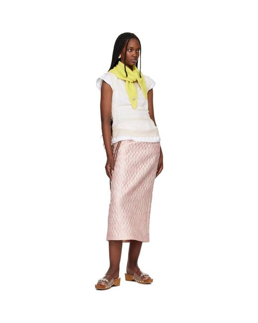Simone Rocha Yellow Embellished Cashmere Neckerchief Scarf