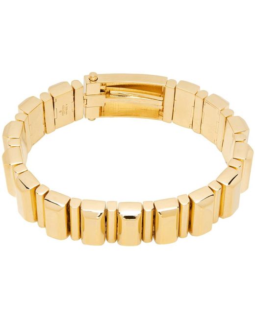 Bottega Veneta Metallic Gold Polished Bracelet for men