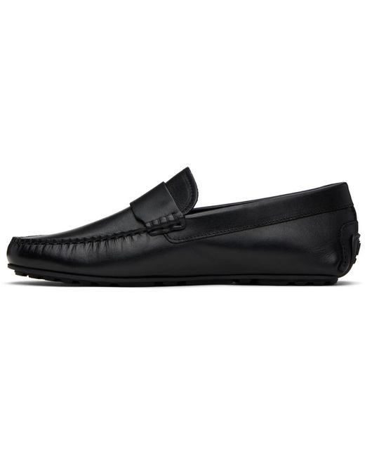 Boss Black Nappa Leather Emed Logo Loafers for men