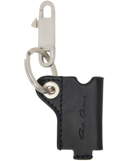 Rick Owens Black Mini Lighter Holder Keychain for men