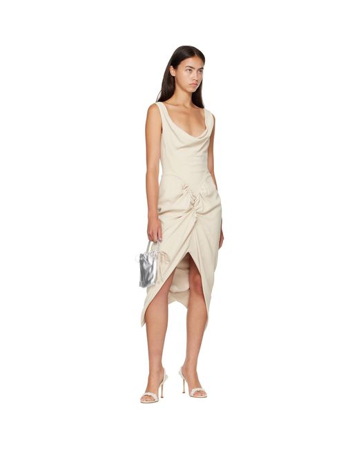 Jimmy Choo White Drawstring Mini Top Handle Bag
