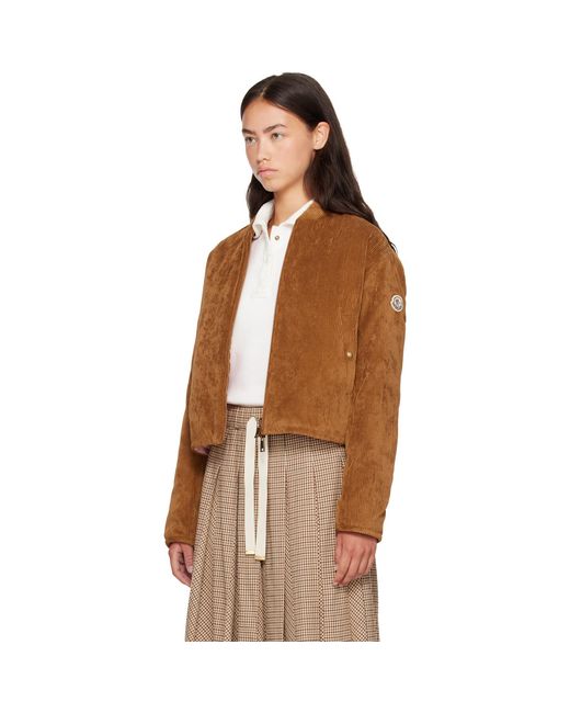 Moncler Brown Tan & Blageon Corduroy Reversible Down Jacket