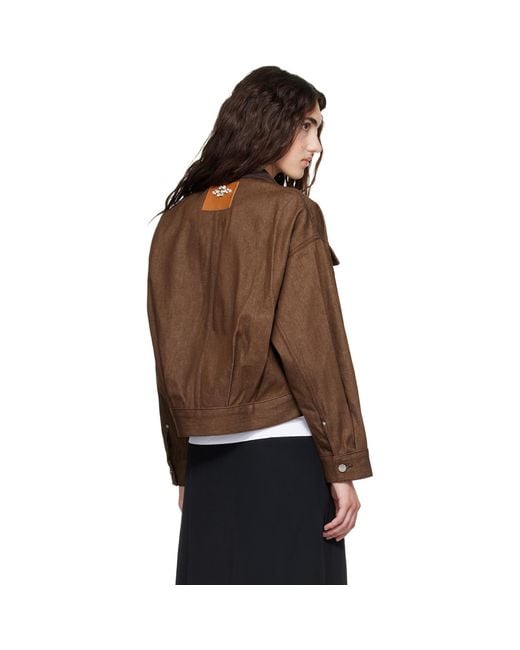 Simone Rocha Brown Cropped Utility Denim Workwear Jacket