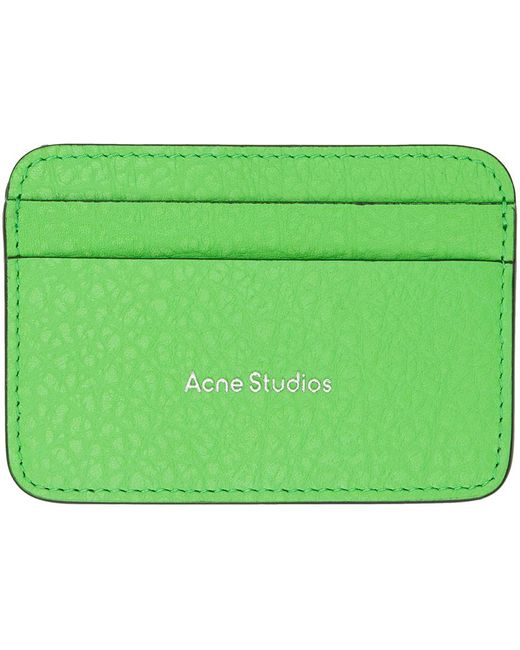 Acne Green Leather Card Holder for men
