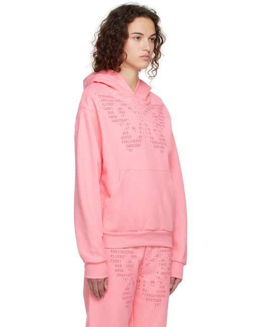 PRAYING Pink Ssense Exclusive Butterfly Hoodie