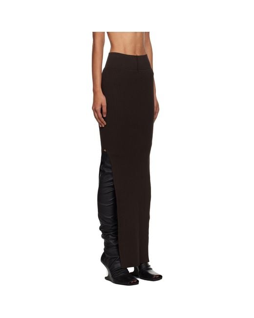 Rick Owens Black Concordians Sacriskirt Midi Skirt