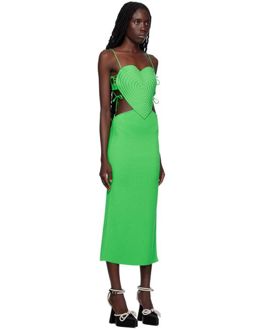 Mach & Mach Green Heart Midi Dress