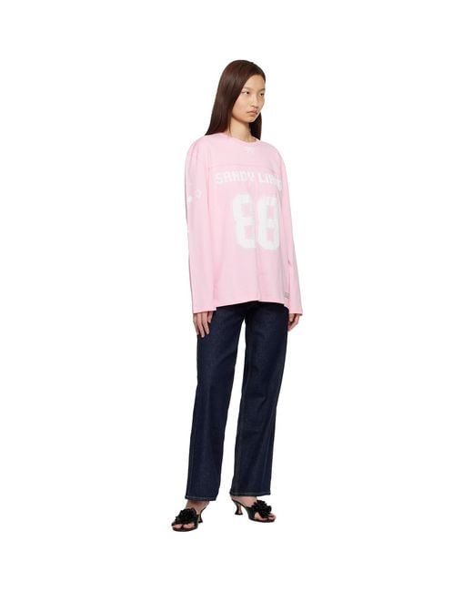 Sandy Liang Pink Princeton Long Sleeve T-Shirt