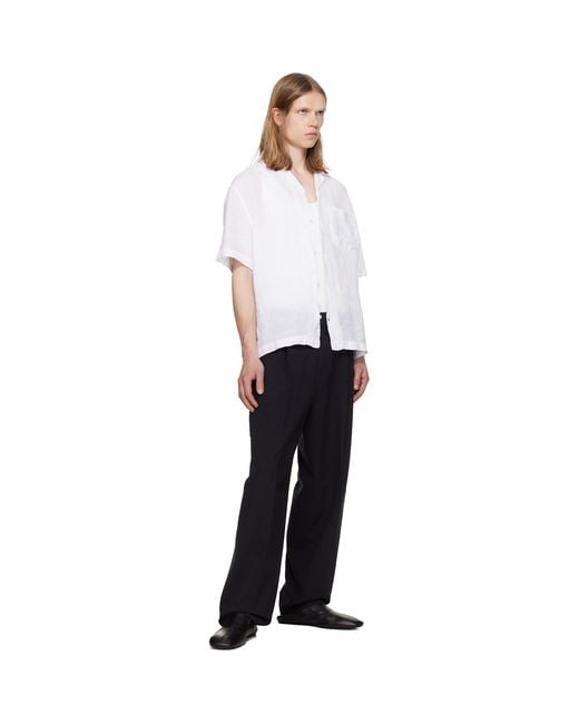 HUGO Black Modern-Fit Seersucker Trousers for men