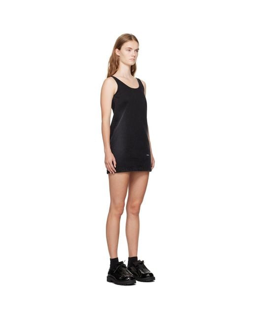 we11done Black Faded Denim Minidress