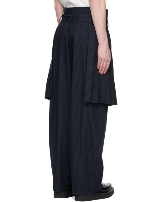メンズ Charles Jeffrey ネイビー Skouser ワイドパンツ Black