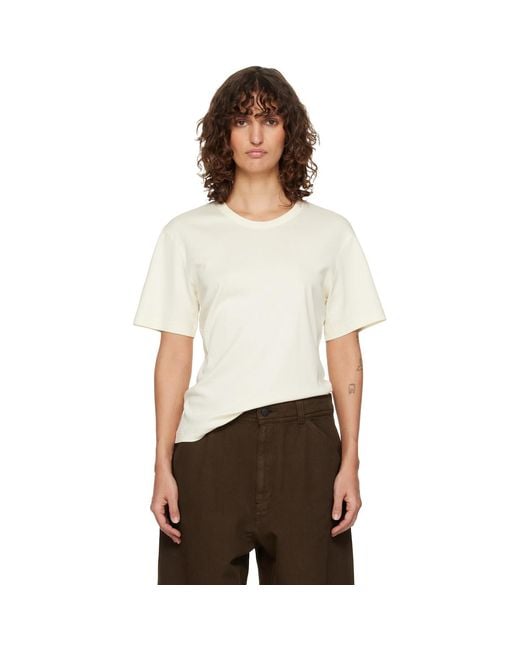 Lemaire White Off- Rib T-Shirt