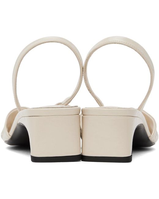 Totême  Black Toteme Off-white 'the Gathered Scoop' Heeled Sandals