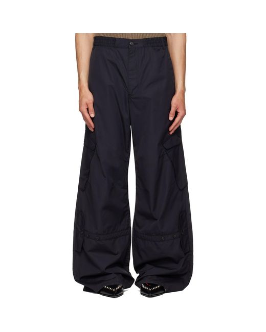 Egonlab Blue Utility Pocket Light Cargo Pants for men
