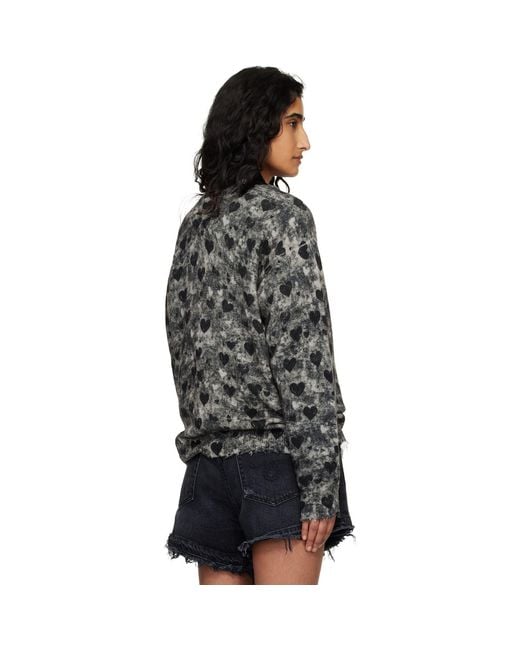 R13 Black Printed Boyfriend Sweater