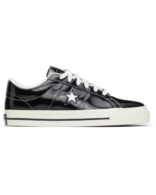 Converse Black Patent One Star Ox Sneakers for men