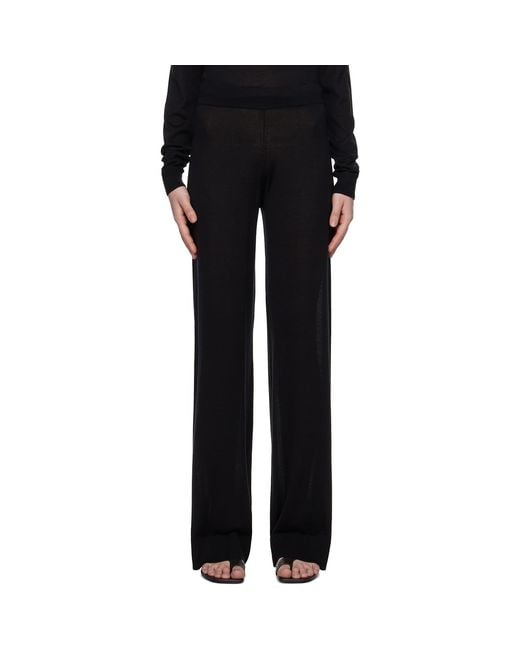 Totême Black Wide Knit Trousers