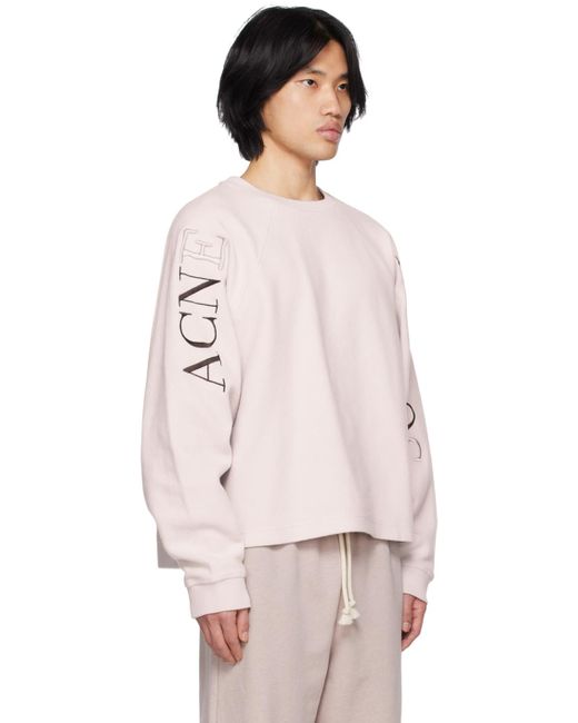 Acne Pink Purple Embroidered Sweatshirt for men
