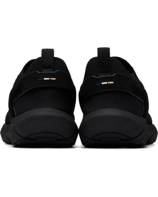 Boss Black Suede Trims Sock Sneakers for men
