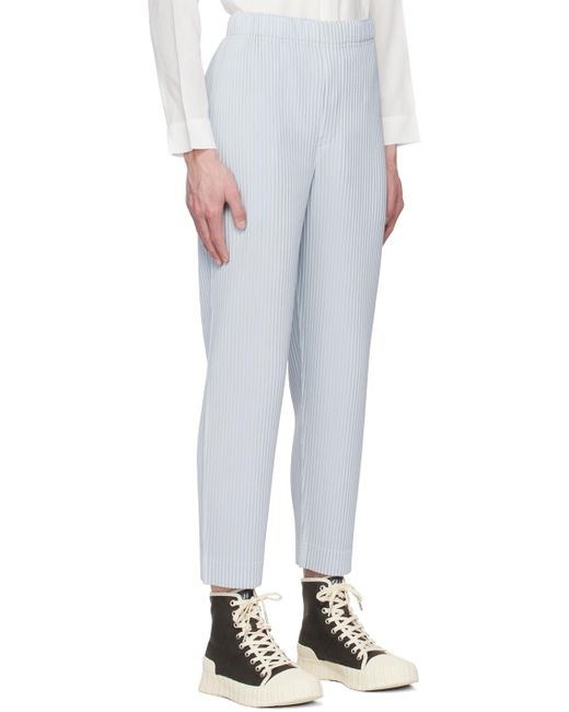 Homme Plissé Issey Miyake White Homme Plissé Issey Miyake Gray Monthly Color March Trousers for men