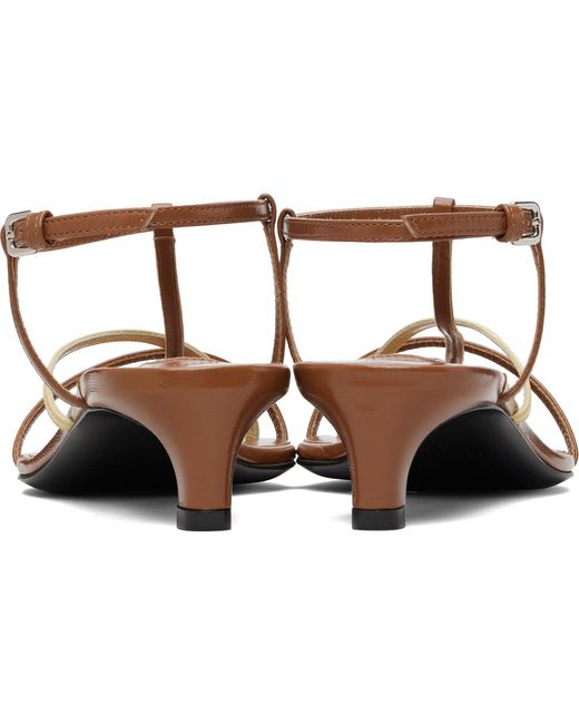 Jil Sander Black Tan Cage Low Heeled Sandals