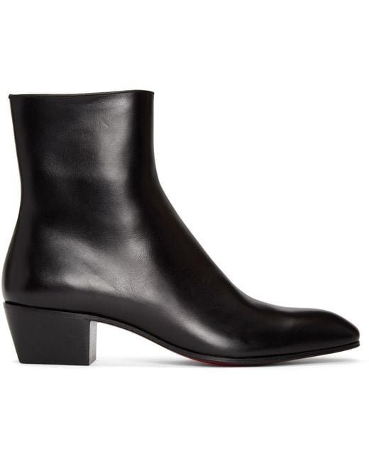Christian Louboutin Black Jolly Zip Up Boots for men